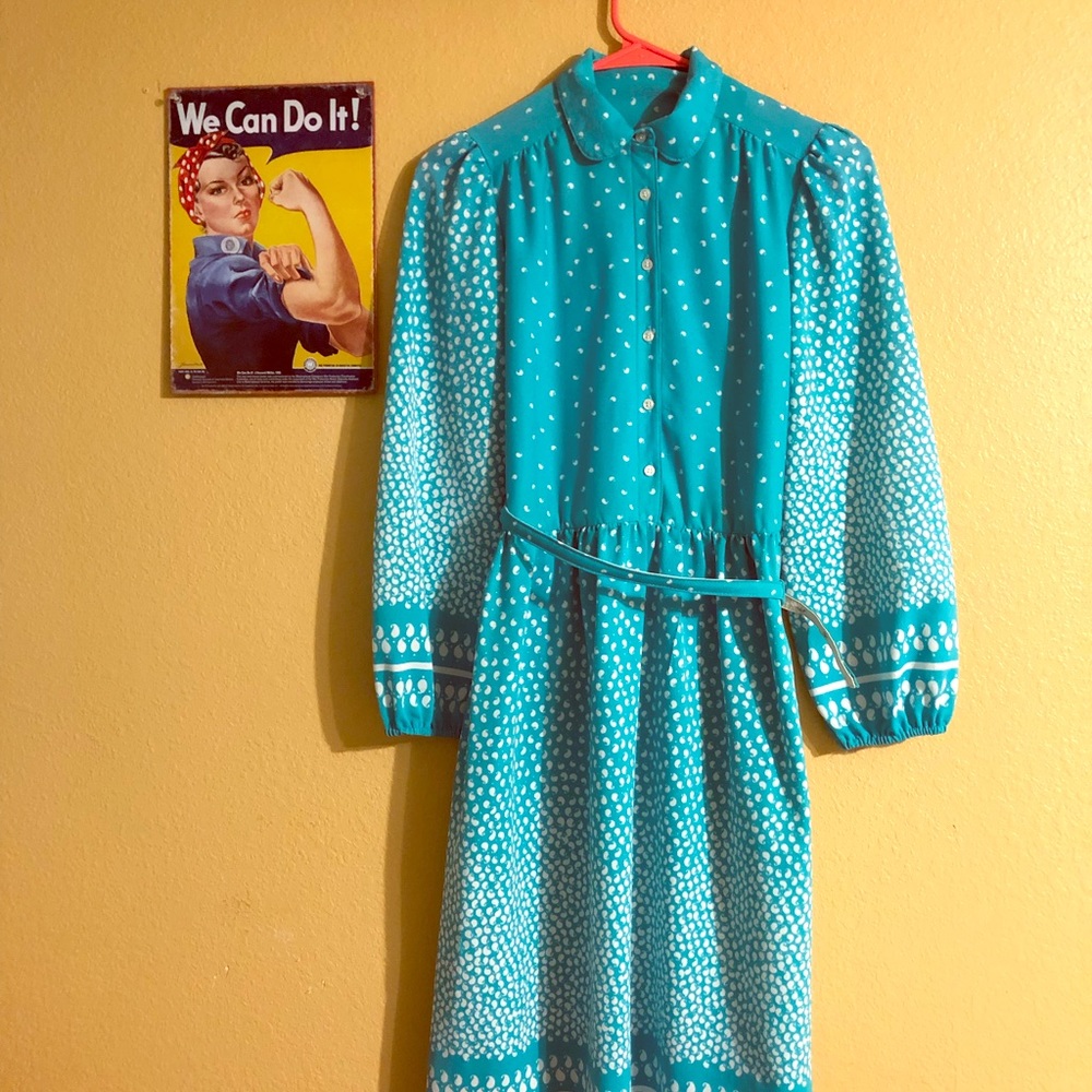 Toni Petite vintage aqua dress size large